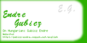 endre gubicz business card